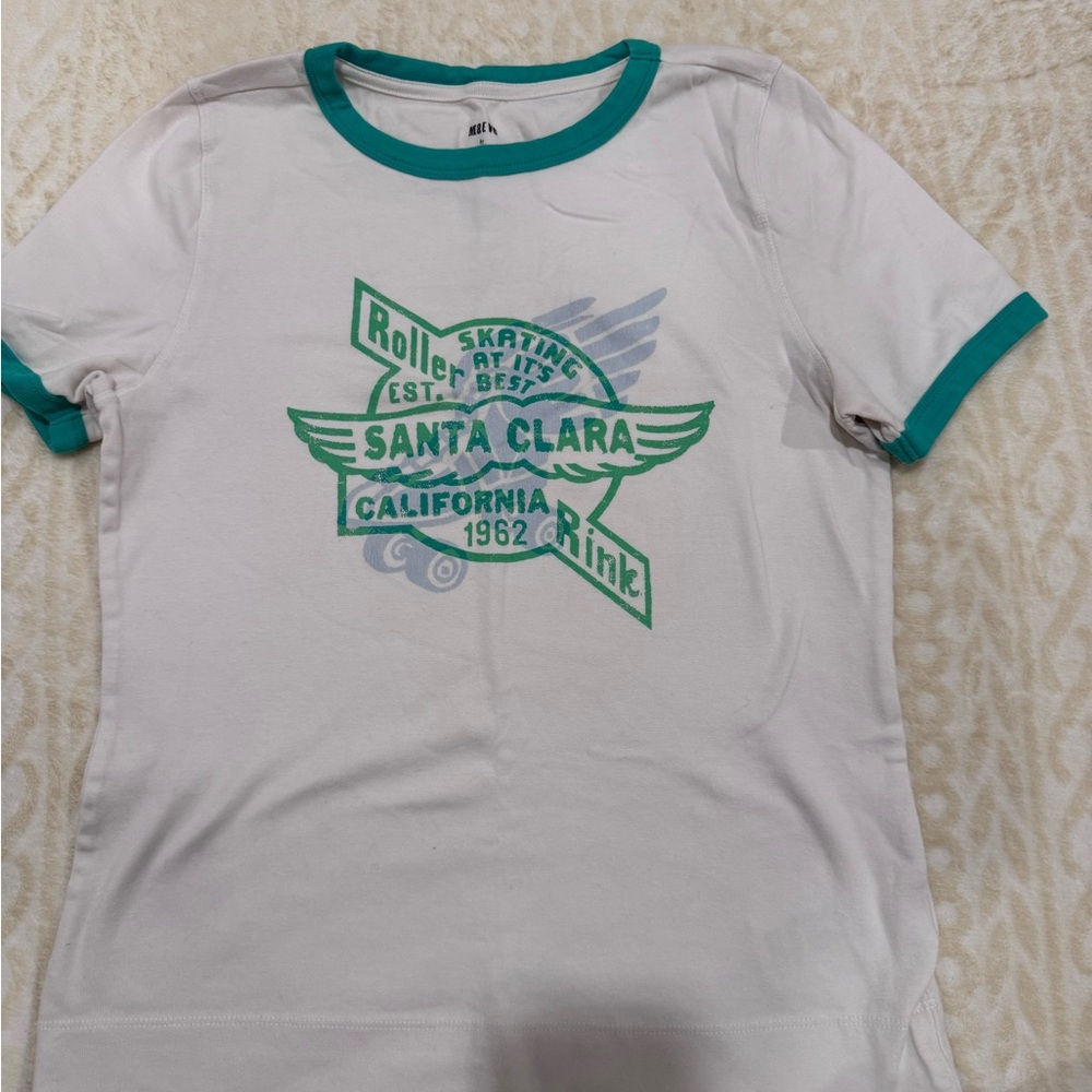 Women  cream and Green T-Shirt